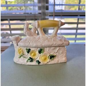 Vintage 1968 Rubens Original Iron Look Ceramic Trinket Box